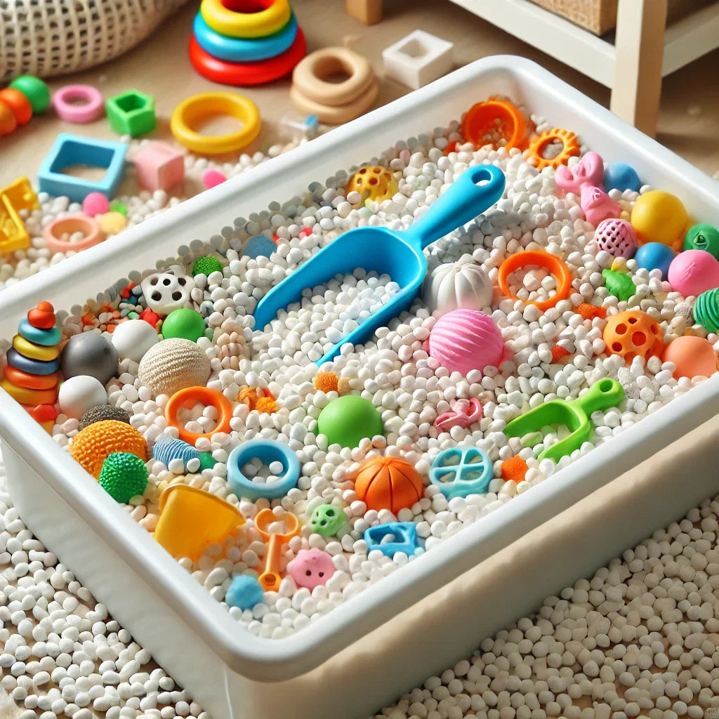 DIY Sensory Bin Roly Poly Pellets